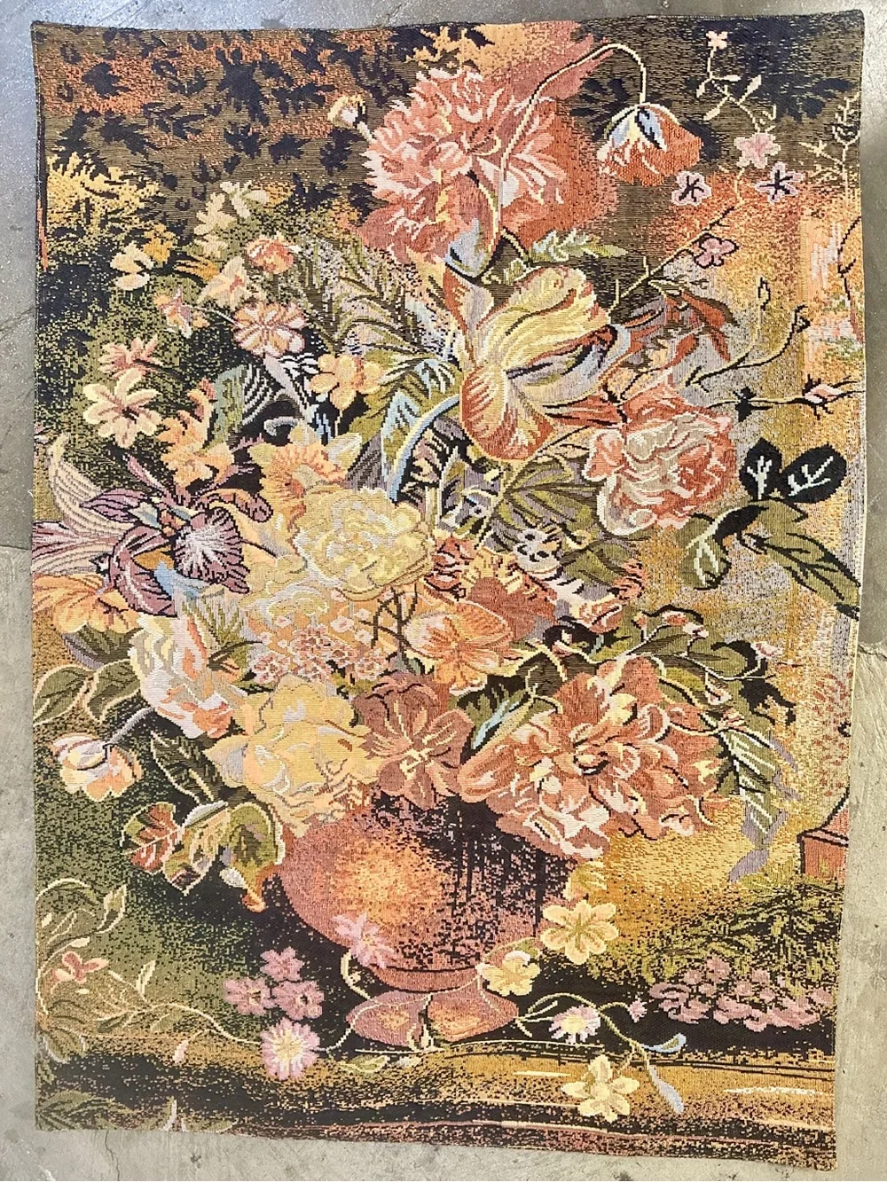 Sea Gull Floral Garden Fine Art Tapestry Wall Hanging 36x27”